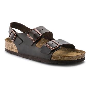 Milano Birkenstock Soft Footbed Brown Amalfi Kozene Panske Hnede | SK 337FDN